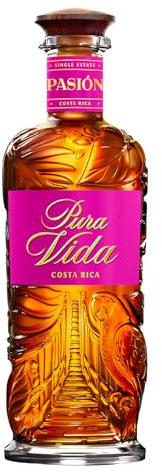 PURA VIDA - Pasión - Spiritueux à Base de Rhum Pura Vida XO et Fruits de la Passion - 38% Alcool - Origine : Costa Rica - Bouteille 70 cl