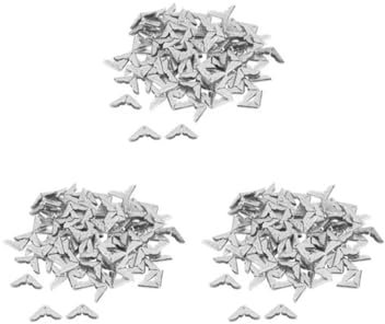 HIKOO DAILY 100-300pcs Scrapbooking Albums Corner Protectors Card File Menu Metal Book Laptop Corner Protector Scrapbooks Photo Albums Decor(Silver 300pcs)