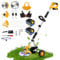 Coupe Bordure 21V avec Batterie et Chargeur, Tondeuse à Gazon sans Fil avec Lame Bâton Télescopique Débroussailleuse Électrique Batterie Tondeuse à Gazon Motofaucheuse avec Batterie 2x2000mAh
