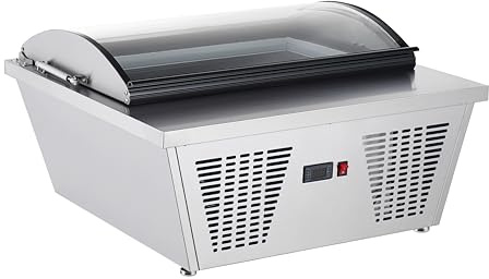 METRO Professional Eiscreme Tisch-Tiefkühlvitrine GIV1087C, 86.7 x 73.5 x 44.6 cm, 20 L, Glastür, LED-Beleuchtung, 4 Körbe