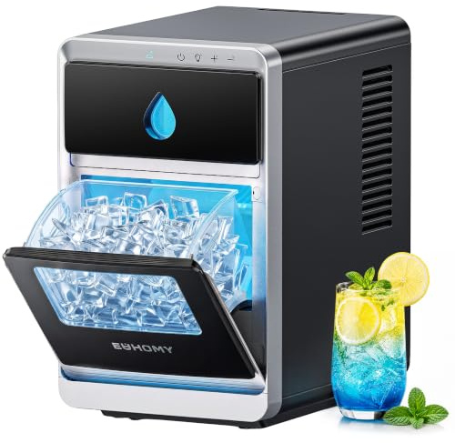EUHOMY Tragbarer LunaArc™ Crescent Eiswürfelmaschine mit Kristall-Halbmond, 1600 Stück/Tag, fertig in 12 Minuten, automatische Tiefenreinigung, Eiswürfelmaschine für Whiskey/Kaffee/Softdrinks