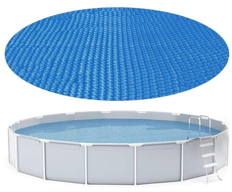 8ft Solar Pool Cover, Round Pool Heater Cover for Aboveground Pools, UV Protection Dustproof PE Bubble Thermal Blanket, Solar Pools Heat Retaining Blanket Tarpaulin for Outdoor