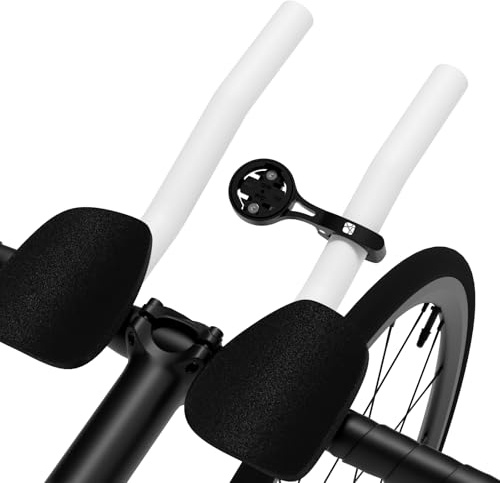Bike AeroBar GPS-Computer-Halterung für Garmin Edge Explore, Aluminium-Fahrrad-GPS-Halterungen für 22,2 mm TT-Lenker, Taschenlampe und Action-Kamera, kompatibel mit Bryton, Wahoo und Cateye, Schwarz