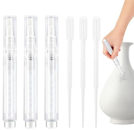 T-ouch up Lackstift, 3 Stück Wiederverwendbare Wandfarbe Reparaturwerkzeug, Farben T-ouch Up Stift Präzise Anwendung, für DIY Heimwerker Küchenschrank Fenster Kunst Handwerk Tür