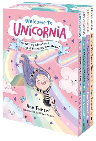 Welcome to Unicornia: Four Glittery Adventures Full of Friendship and Magic!: A world of unicorn fun for ages 5-9 in a gift-ready boxset - the perfect present!: 13
