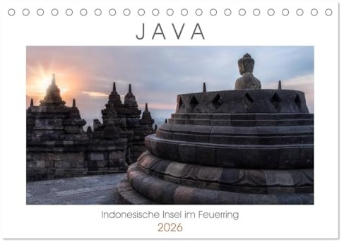 Java, Indonesische Insel im Feuerring (Tischkalender 2026 DIN A5 quer), CALVENDO Monatskalender: Eine fotografische Rundreise durch die faszinierende ... Küsten und aktiven Vulkanen. (CALVENDO Orte)
