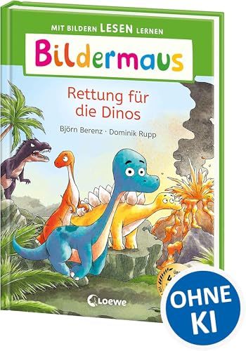 Bildermaus - Rettung für die Dinos: Mit Bildern lesen lernen - Ideal für die Vorschule und Leseanfänger ab 5 Jahren - Mit Leselernschrift ABeZeh