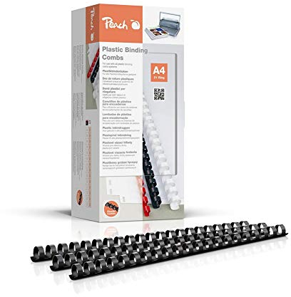 Peach Plastikbinderücken A4 - 14mm - 125 Blatt - 100 Stück - schwarz - PB414-02