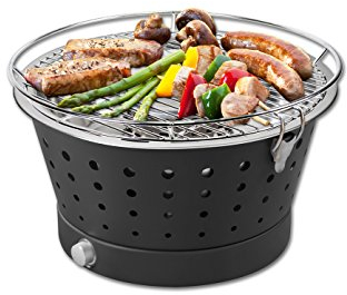 Starke Fun-BBQ - Barbacoa de carbón vegetal sin humo, mesa o terraza, 35 cm, color antracita