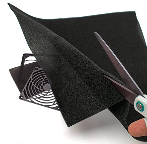Evergreen Goods PC Computer Fan Dust-Proof Filter Foam Sheet 3mm Thick 50cm x 50cm (2500cm²) – Reusable & Washable Dust Protection for Smooth Airflow | Perfect for Various Fan Sizes & Customisable