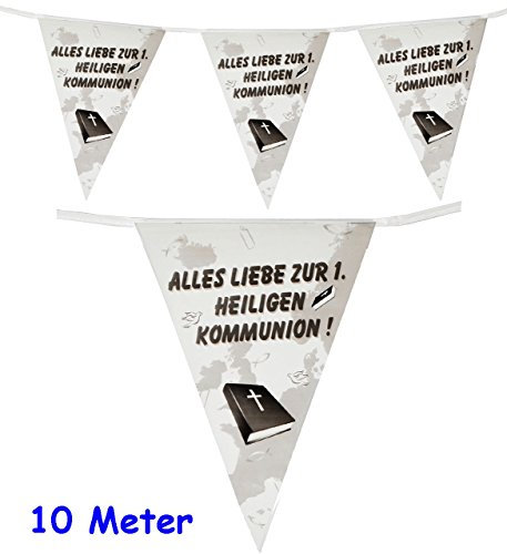 10,5 m Girlande/Wimpelkette - Alles Liebe zur 1. heiligen Kommunion ! - Folie - WASSERFEST ! - Dekoration - Fest & Feier/Wimpeln - Party Deko Partyg..