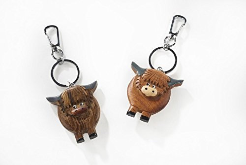FANCYTHAT & SCIFI PLANET Wooden Highland Cow Keyring