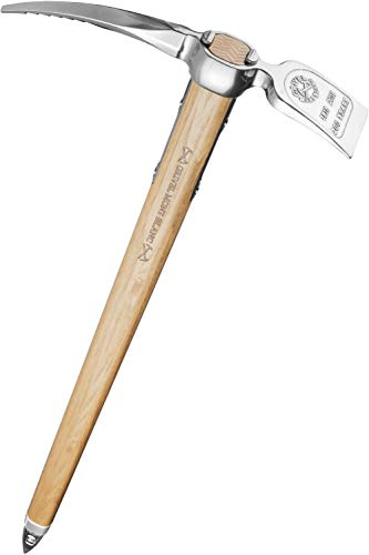 Grivel 200 Ice Axe Braun - Hochwertiger Chromstahl Retro Eispickel, Größe 65 cm - Farbe Wood