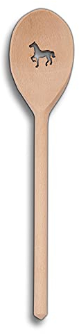 HOFMEISTER® Kochutensilien Löffel oder Pfannenwender mit Motiv aus Holz (Ovaler Kochlöffel/Pferd)