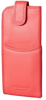 Lakeland Leather Custodia per occhiali in vera pelle, Rosso, Taglia unica