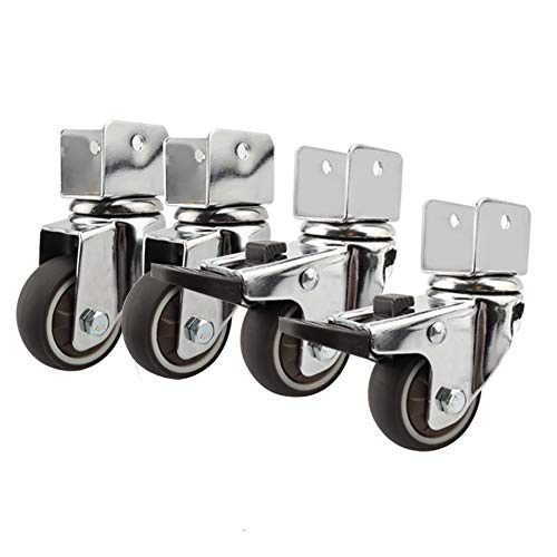 Krippenrollen U 20mm,1,5Zoll 2Zoll, Steckdose Gummi Leise Lenkrollen drehbar ruhig rollen Kinderbett Zwillingsrad 150kg 360 ° Universal mit bremse, Tabelle Stuhl Büro Trolly 4 Pcs