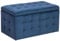 Hocker mit Stauraum Deckel Samt blau Bettbank Truhe Fußhocker Modern Michigan