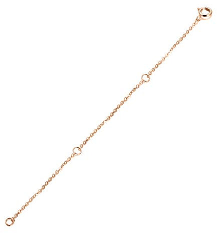 FENCCI 14K Solid Gold Chain Necklace Extender 2,3,4 Inch, Delicate Durable Adjustable Gold Chain Extender for Gold Necklace Bracelet Anklet pink