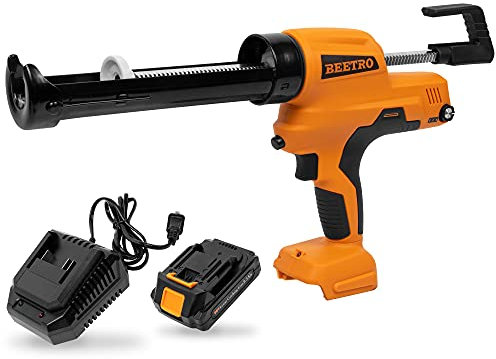 BEETRO Cordless Caulking Gun No Drip, 20V Electric Caulk and Adhesive Gun Kit 10oz/300ml with Rapid Charger and 2.5Ah Li-Battery, Cartridge Gun with Rotatable Carriage