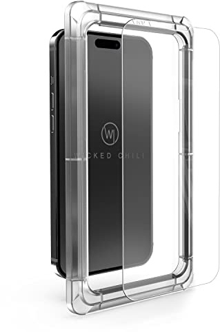 Wicked Chili 3x Displayschutzglas kompatibel mit iPhone 14/14 Pro und 13 | 13 Pro (6,1 Zoll) - Set mit Schablone zur Positionierung