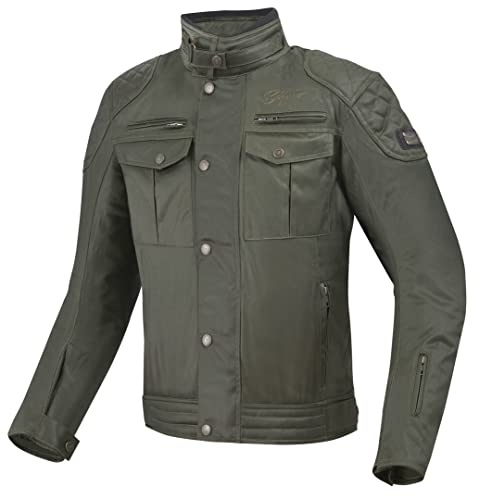 Bogotto Barton wasserdichte Motorrad Wachsjacke, oliv, 3XL