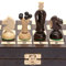 Juego de ajedrez de Madera Husaria European International, King'S Continental - 28,8 centímetros - Tablero Plegable con Piezas de ajedrez de Fieltro