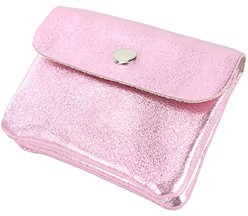 Modamoda de P09 Portefeuille en cuir italien, pour femme, petit, Rose métallisé, XS