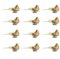 ZHDOKA 12Pcs Glitter Christmas Cardinal Birds with Clips, Artificial Foam Birds with Long Tail Feather, Clip On Bird Xmas Tree Ornaments (Gold)