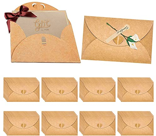 CODIRATO 100 Stück Herz Briefumschläge Mini Kraftpapier Umschläge Klein Briefumschlag mit Herz Verschluss Braun Herz Umschlag Vintage Herz Briefumschlag für Weihnachten Valentinstag Geschenkkarte