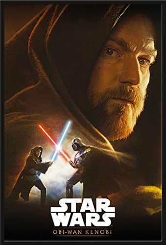 Star Wars - Obi-Wan Kenobi - Hope - Poster - Größe 61x91,5 cm + Wechselrahmen, Shinsuke® Maxi Kunststoff schwarz, Acryl-Scheibe