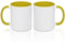 MR.R Lot de 2 tasses à café vierges de 325 ml avec intérieur et poignée de couleur jaune