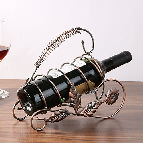 PEVSCO Weinregal Metall Weinregale Schmiedeeisen Weinregale Wein Flasche Rack Antike Kupfer Weinregal Eisendraht Handwerk Ornament Weinhalter
