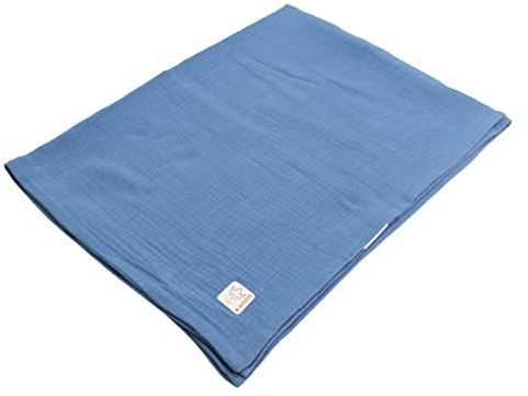 Kaiser 65311961 Muslin Summer Blanket 100% Baumwolle/Musselin atmungsaktive Babydecke Ganzjährig Neugeborene Kinderwagendecke Babyschalendecke Fb. Blue