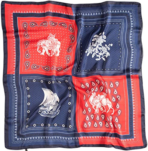 prinfantasy Kopftuch Damen Sommer Geschenk Mama Bandana Kopftuch Damen Paisley Muster Haarschal Satin Nickituch Vierecktuch Boho Halstücher Vintage Tuch Schal Haar Schal M070045