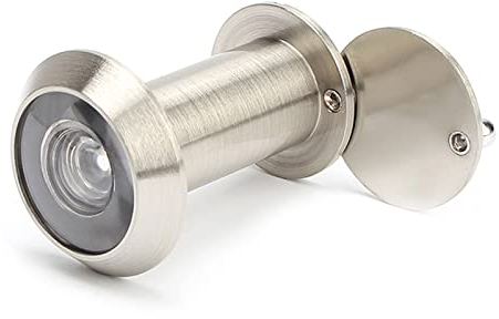 Spioncino porta blindata, 200 Gradi Ampio Angolo di Visione Sicurezza Peephole Peek Door Viewer Vetro Ottico con con Coperchio Incluso, foro ​Ø 16 mm, per il Montaggio su Porte 35mm-55mm