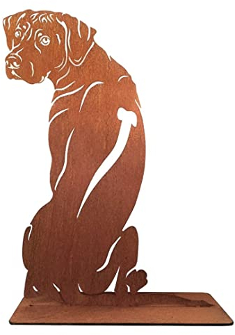 Terma Stahldesign Rost Rhodesian Ridgeback 75 cm Hund Lebensgroß Handmade Germany tolle Gartendeko aus Metall Figur deko Geschenk Rostfigur Garten deko Gartenfigur, hundegrab deko