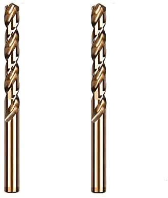 Lot de 2 forets hélicobalt M35 HSS Cobalt Jobber Twist - Pour perçage sur métal dur, acier inoxydable, métal (9,5 mm)