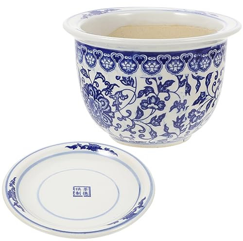 Angoily Pot De Fleurs Céramique pour Plantes Succulentes avec Soucoupe Pot De Fleurs Jardin pour Bonsaï