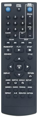 ALLIMITY COV33662806 Replacement Remote Control Compatible with LG DVD Recorder DP527H DP540H DP542H DVX276 DVX640H DVX642H DVX692H DVX647KH DVX641KH DVX690H DVX9900