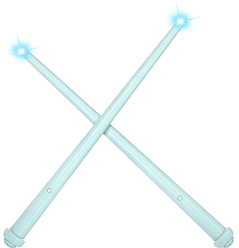 Weewooday 2 Pièces Baguette Lumineuse Baguettes de Sorcier Magiques Jouet Sonore Léger Accessoires de Cosplay pour Enfants (Bleu)