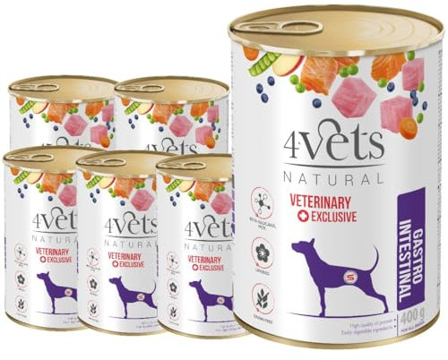 WESTHO 4Vets Gastro Intestinal Premium 24 x 400 g Nassfutter für Hunde | Getreidefrei | Für die Magen-Darm Unterstützung | Hundefutter nass von Tierärzten