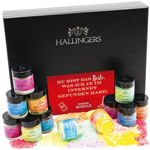 Hallingers Du bist das Beste was ich je im Internet gefunden habe - 12er Badesalz-Geschenk-Set zum Valentinstag (Set) - Geschenk im Sommer & als perfektes Grillgeschenk | Glückwunsch Jahrestag Freunds