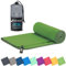 Fit-Flip Microfibre towel - compact, ultra lightweight & quick dry towel - the perfect gym, travel & beach towel - swimming towel for sports, camping & hiking (1x 30x50cm dark green - without bag)
