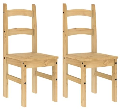vidaXL Essstühle 2 STK., Holzstuhl Stuhl für Esszimmer Küche, Esszimmerstuhl Küchenstuhl Hochlehner, Restaurantstuhl Hotelstuhl, Massivholz Kiefer