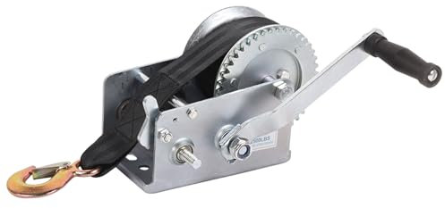 VAIDPRO Treuil manuel robuste pour remorque de bateau, 1 134 kg, avec sangle en polyester de 7 m, à cliquet manuel pour VTT, UTV, bateau, remorque marine