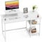 GreenForest Kleiner Schreibtisch Weiß, Bürotisch mit Stauraum, 100cm Computertisch mit Monitorständer für Home Office, Reinweiß