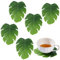 AHANDMAKER Lot de 6 dessous de verre verts avec feuilles de Monstera, sous-verres de plantes de la jungle, dessous de verre imitation plante pour boissons, sets de table à café pour pendaison de