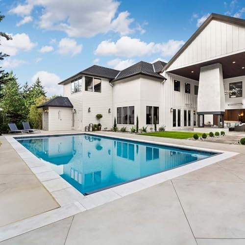 Paradies Pool® Styropor Pool rechteck 400 x 800 x 150 cm als Komplett-Set inklusive Blauer Poolfolie, Vlies, Skimmer mit Einlaufdüsen, Filteranlage, Systemsteine mit Stecksystem, Edelstahlleiter