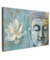 MuchoWow© Bild auf Leinwand 90x60 cm Schlafzimmer Bilder Badezimmer Wand Deko Wohnzimmer Modern Wanddeko Bilderwand Geschenk Buddha - Zen - Blume - Lotus - Gold - Luxus