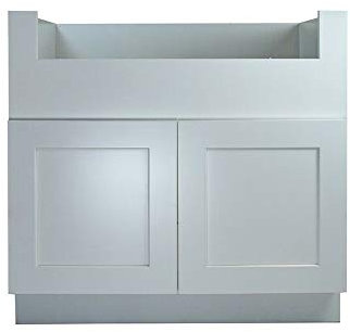 White 36 inch Kitchen Bathroom Vanity Shaker Cabinet Door Base Wall Birch Solid Wood Hardwood Plywood 36 Wide x 34 1/2 High x 24 Deep of Set